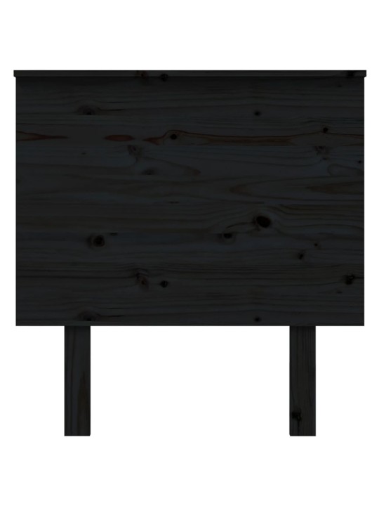 Gultas galvgalis, melns, 79x6x82,5 cm, priedes masīvkoks