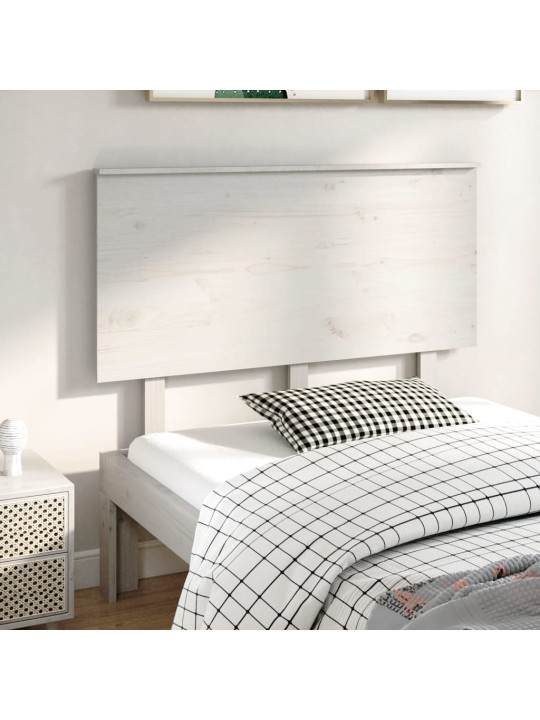 Gultas galvgalis, balts, 124x6x82,5 cm, priedes masīvkoks