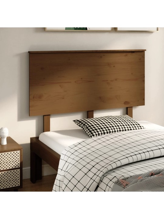 Gultas galvgalis, medus brūns, 124x6x82,5 cm, priedes masīvkoks