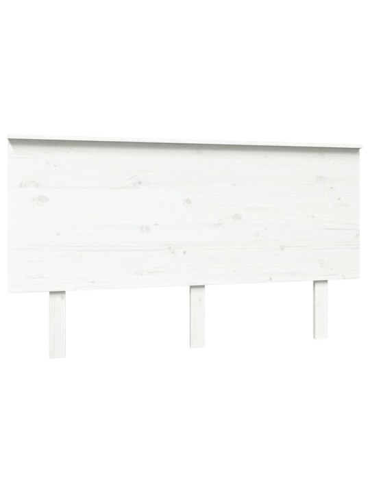 Gultas galvgalis, balts, 144x6x82,5 cm, priedes masīvkoks