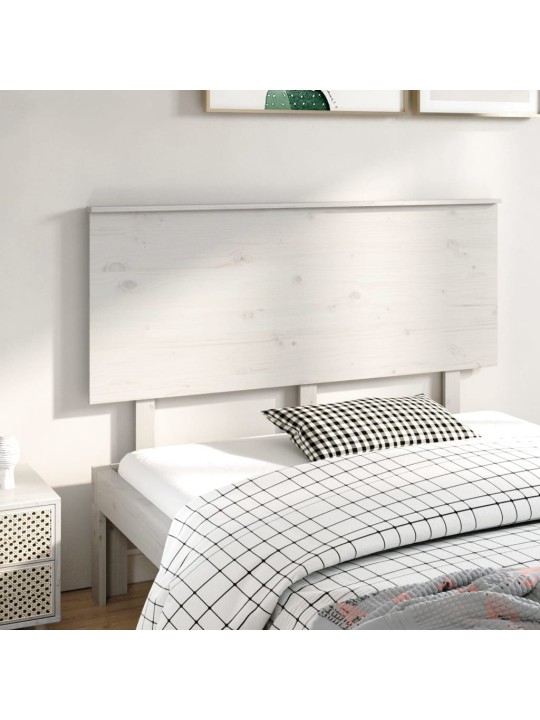 Gultas galvgalis, balts, 144x6x82,5 cm, priedes masīvkoks