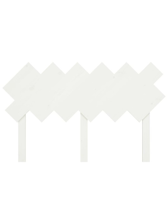 Gultas galvgalis, balts, 132x3x81 cm, priedes masīvkoks
