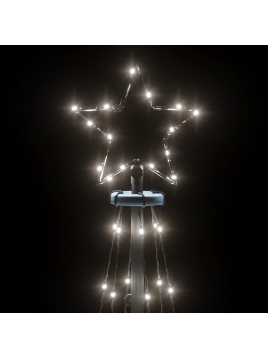 Ziemassvētku egle, 108 vēsi baltas LED lampiņas, 70x180 cm
