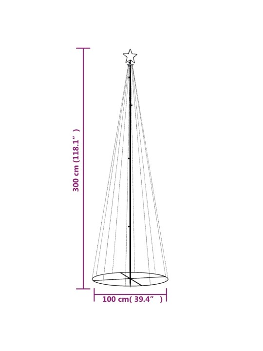 Ziemassvētku egle, 310 vēsi baltas LED lampiņas, 100x300 cm