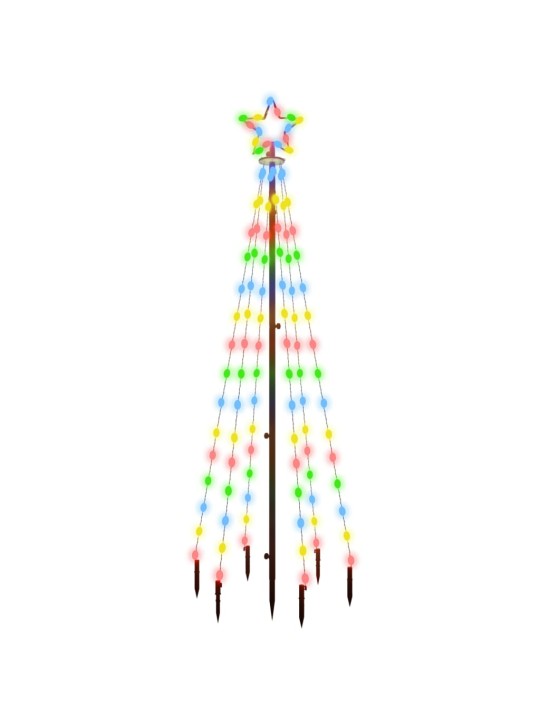 Ziemassvētku egle ar pīķi, 108 krāsainas LED, 180 cm