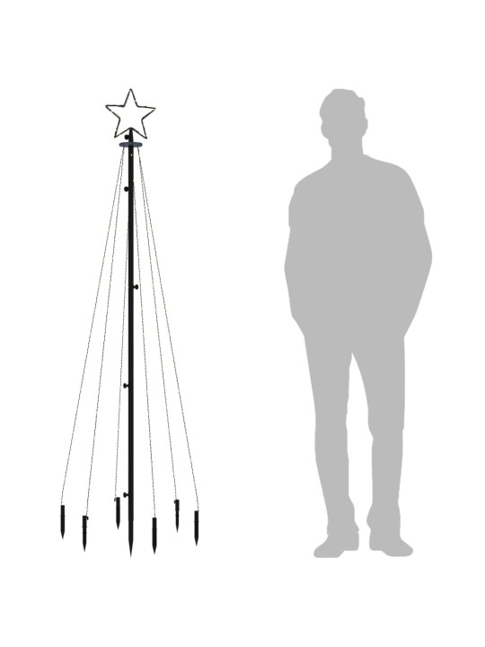 Ziemassvētku egle ar pīķi, 108 zilas led, 180 cm