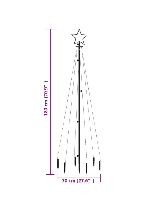 Ziemassvētku egle ar pīķi, 108 zilas led, 180 cm