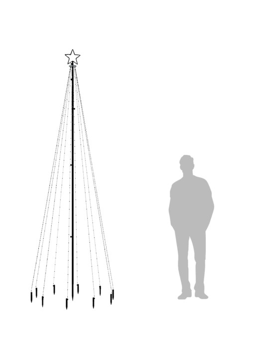 Ziemassvētku egle ar pīķi, 310 vēsi baltas LED, 300 cm