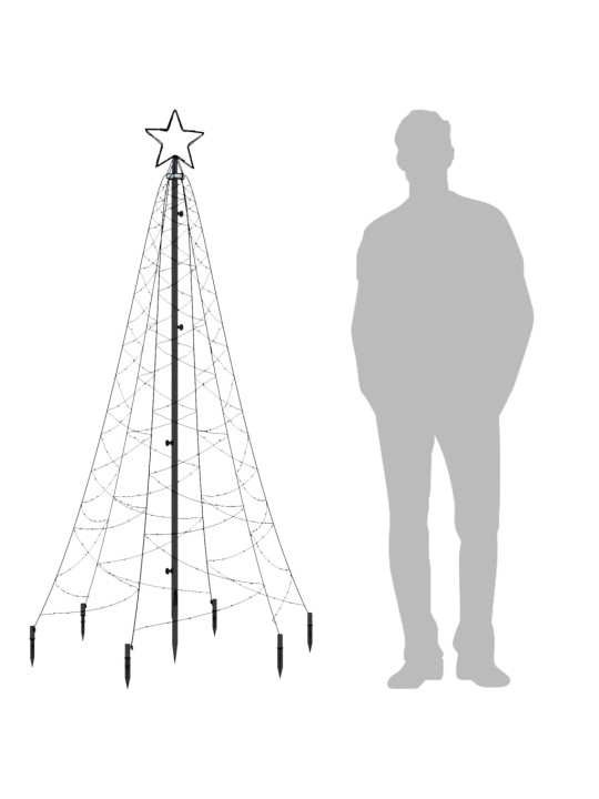 Ziemassvētku egle ar pīķi, 200 zilas led, 180 cm