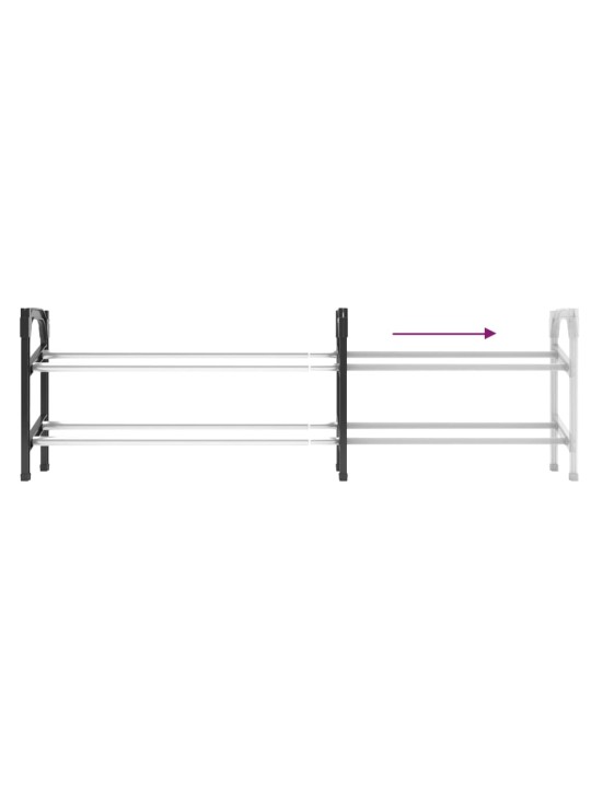Izvelkams apavu plaukts ar 2 plauktiem, 119x24x37 cm