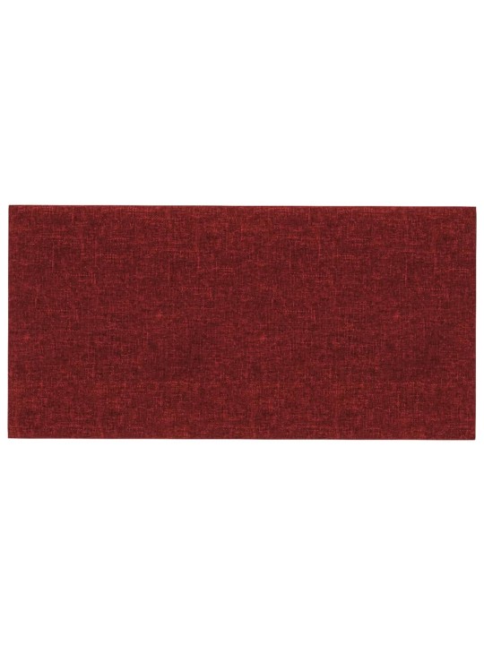 Sienas paneļi, 12 gab., vīnsarkani, 30x15 cm, audums, 0,54 m²