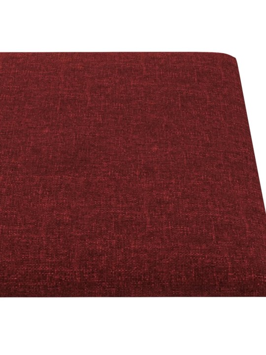 Sienas paneļi, 12 gab., vīnsarkani, 30x15 cm, audums, 0,54 m²