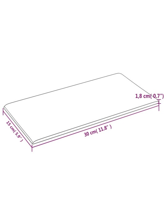 Sienas paneļi, 12 gab., vīnsarkani, 30x15 cm, audums, 0,54 m²