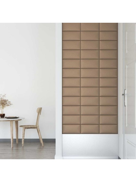 Sienas paneļi, 12 gab., 30x15 cm, mākslīgā āda, 0,54 m²