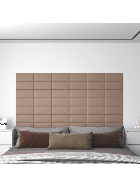 Sienas paneļi, 12 gab., 30x15 cm, mākslīgā āda, 0,54 m²