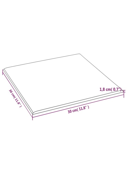 Sienas paneļi, 12 gab., gaiši pelēki, 30x30 cm, audums, 1,08 m²