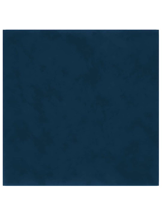 Sienas paneļi, 12 gab., zili, 30x30 cm, samts, 1,08 m²
