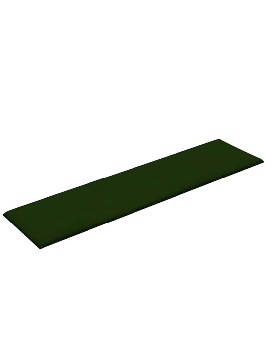Sienas paneļi, 12 gab., tumši zaļi, 60x15 cm, samts, 1,08 m²