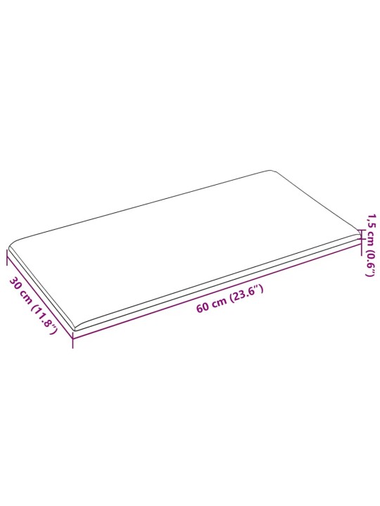 Sienas paneļi, 12 gab., krēmkrāsas, 60x30 cm, audums, 2,16 m²
