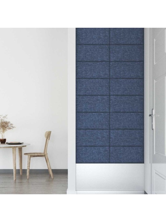 Sienas paneļi, 12 gab., zili, 60x30 cm, audums, 2,16 m²
