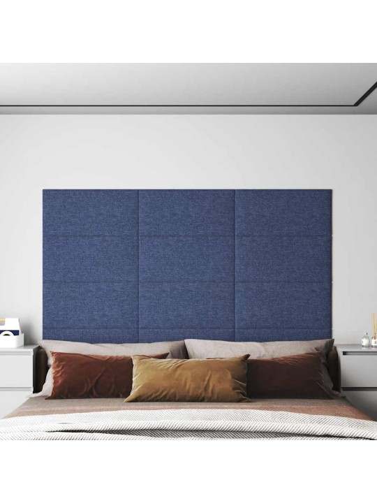 Sienas paneļi, 12 gab., zili, 60x30 cm, audums, 2,16 m²