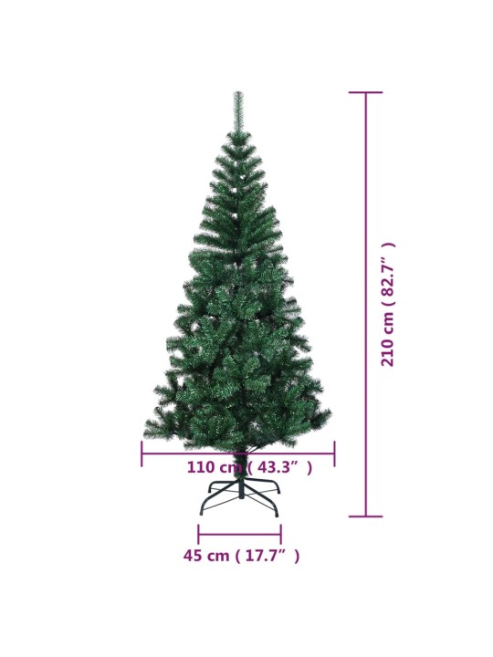 Mākslīgā ziemassvētku egle, zaigojoši zaru gali, zaļa, 210 cm