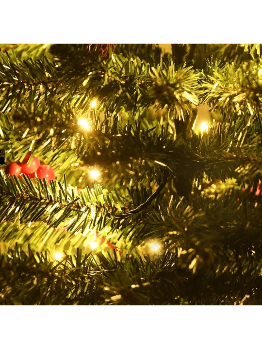 Mākslīgās ziemassvētku egles, 2 gab., ar vainagu, vītni un led