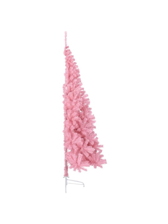 Mākslīgā ziemassvētku egle ar statīvu, pusapaļa, 210 cm, rozā