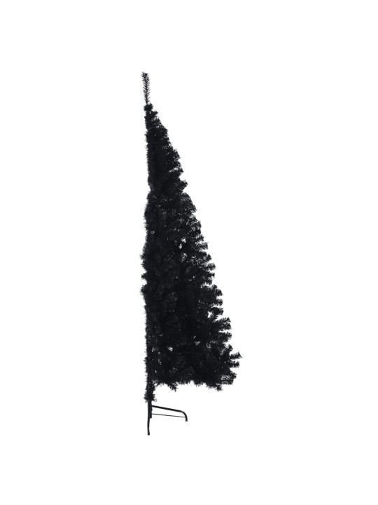 Mākslīgā ziemassvētku egle ar statīvu, pusapaļa, 210 cm, melna