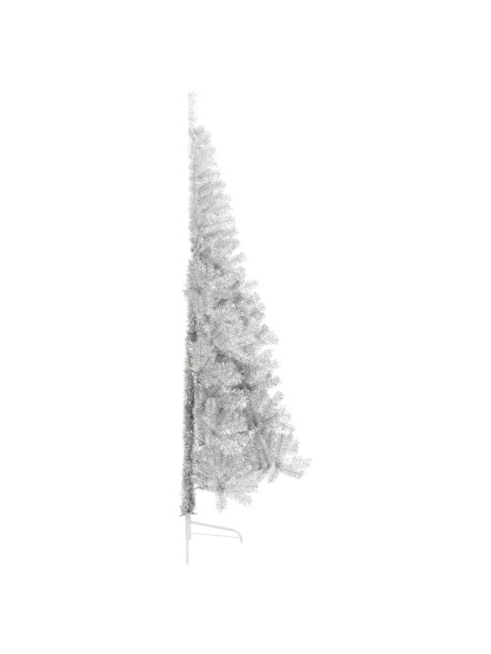 Mākslīgā ziemassvētku egle ar statīvu, 210 cm, sudrabaina, pet