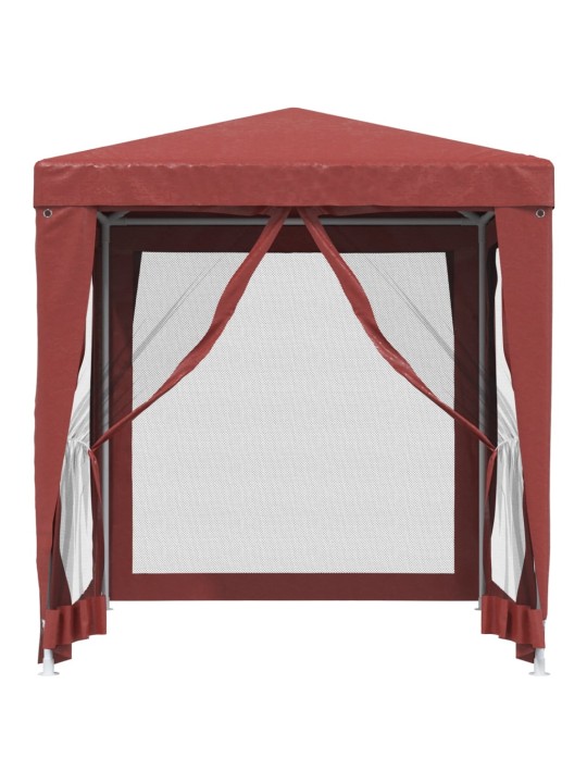 Svinību telts, ar 4 sieta sienām, 2x2 m, sarkana, hdpe