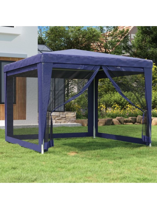 Svinību telts, ar 4 sieta sienām, 3x3 m, zila, hdpe