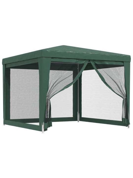 Svinību telts, ar 4 sieta sienām, 3x3 m, zaļa, hdpe