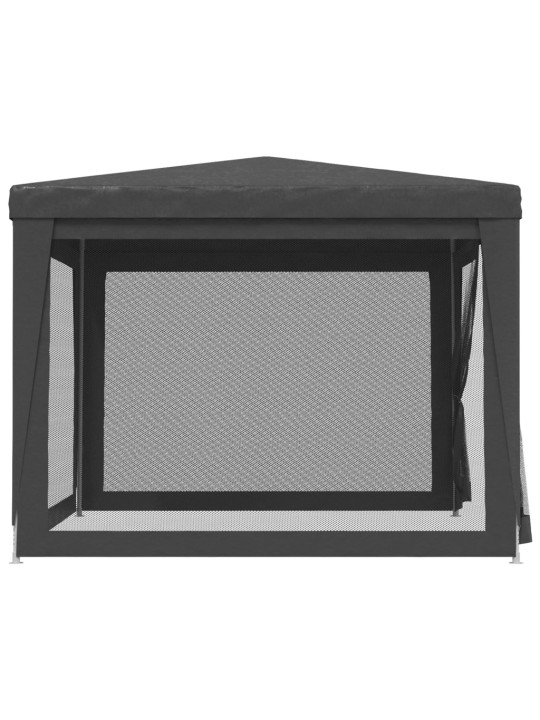 Svinību telts, ar 4 sieta sienām, 3x3 m, pelēka, hdpe