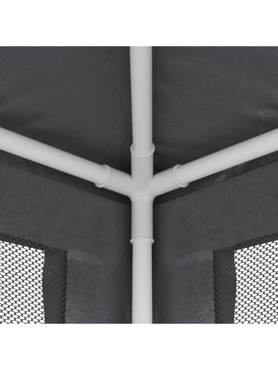 Svinību telts, ar 4 sieta sienām, 3x3 m, pelēka, hdpe