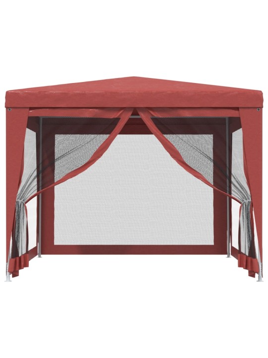 Svinību telts, ar 4 sieta sienām, 3x3 m, sarkana, hdpe
