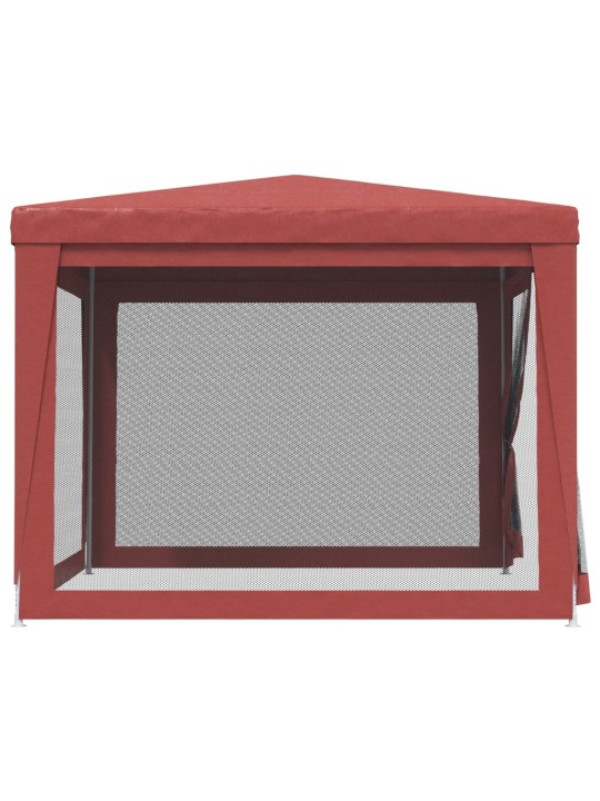 Svinību telts, ar 4 sieta sienām, 3x3 m, sarkana, hdpe