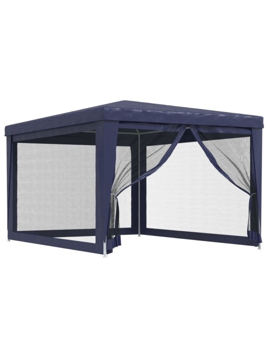 Svinību telts, ar 4 sieta sienām, 3x4 m, zila, hdpe