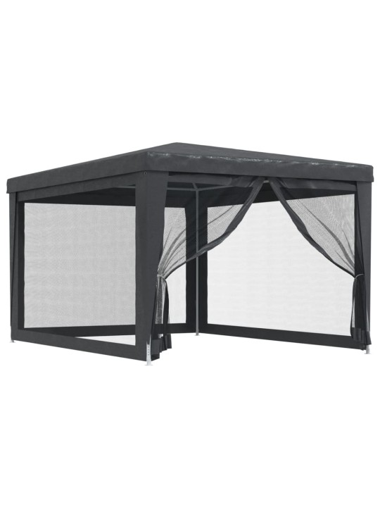 Svinību telts, ar 4 sieta sienām, 3x4 m, antracītpelēka, hdpe
