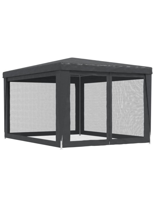 Svinību telts, ar 4 sieta sienām, 3x4 m, antracītpelēka, hdpe