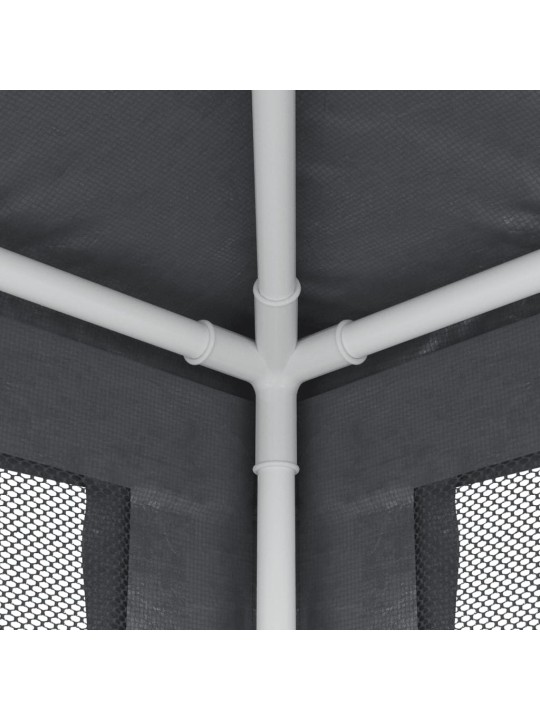 Svinību telts, ar 4 sieta sienām, 3x4 m, antracītpelēka, hdpe