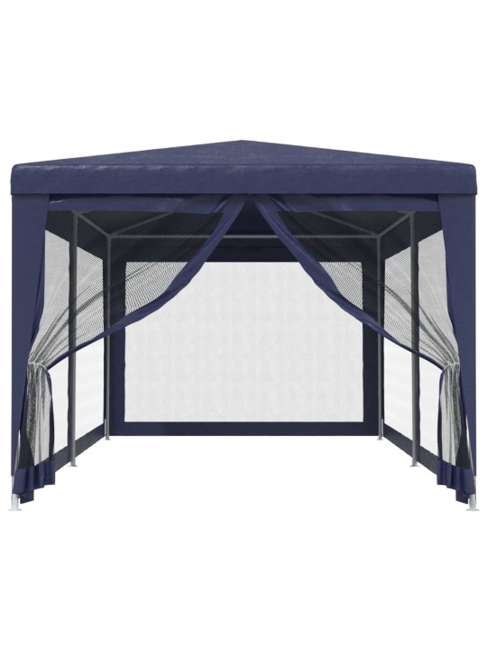 Svinību telts, ar 6 sieta sienām, 3x6 m, zila, hdpe