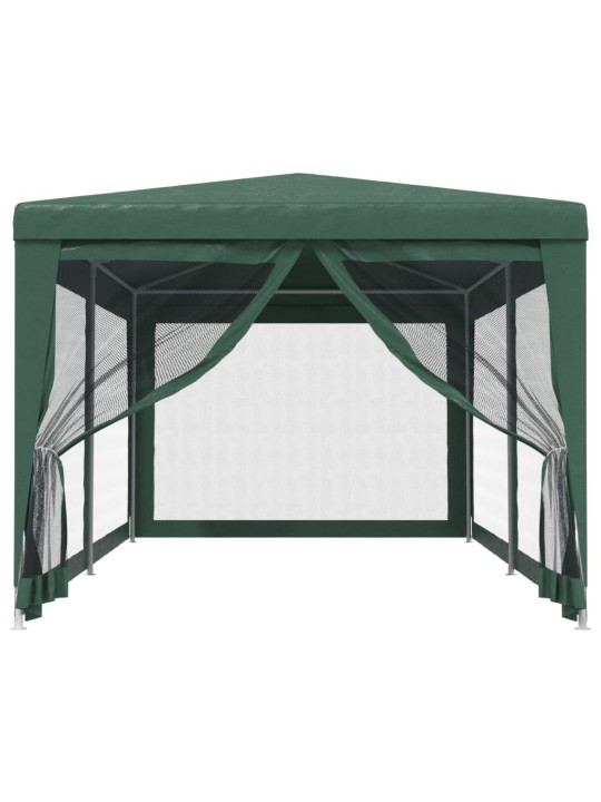 Svinību telts, ar 6 sieta sienām, 3x6 m, zaļa, hdpe