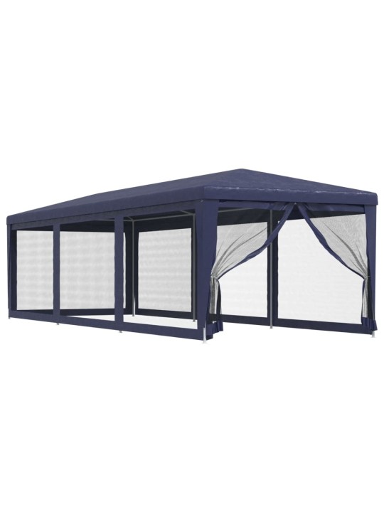 Svinību telts, ar 8 sieta sienām, 3x9 m, zila, hdpe