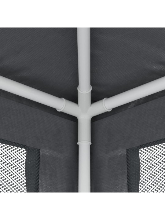 Svinību telts, ar 8 sieta sienām, 3x9 m, antracītpelēka, hdpe