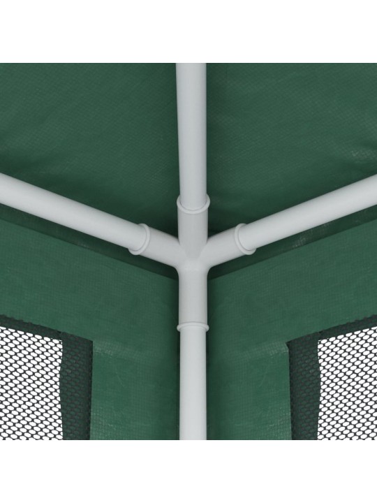 Svinību telts ar 10 sieta sienām, 3x12 m, zaļa, hdpe