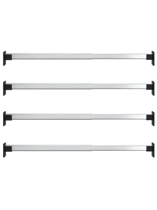 Teleskopiskās skapja sliedes, 4 gab., sudraba krāsa, 58-100 cm