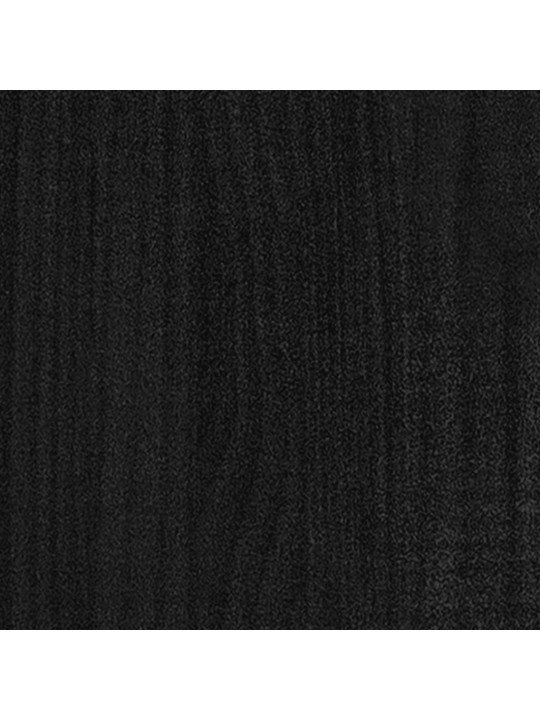 Gultas rāmis, melns, masīvkoks, 120x190 cm, 4ft, divvietīgs