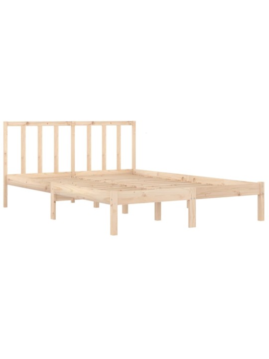 Gultas rāmis, priedes masīvkoks, 135x190 cm, 4ft6, divvietīgs