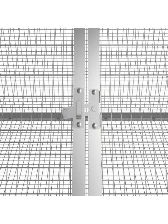 Trušu būris, pelēks, 302,5x80,5x71 cm, cinkots tērauds